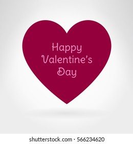Heart flat icon. Valentine's day decoration. Vector illustration.
