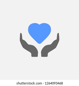 Heart flat icon vector isolated on white background