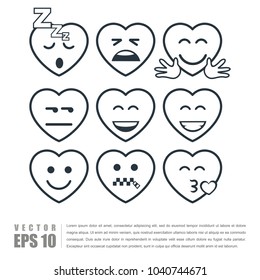 heart flat icon vector logo template 