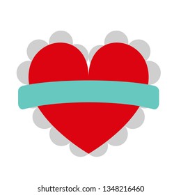 Heart flat illustration on white