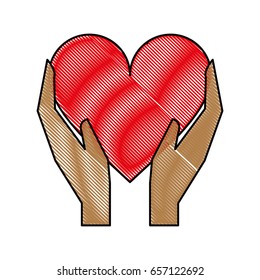 heart flat illustration scribble