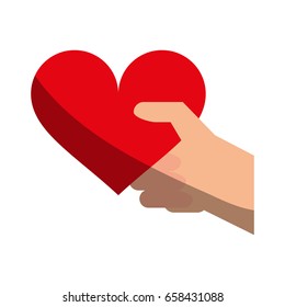 heart flat illustration shadow