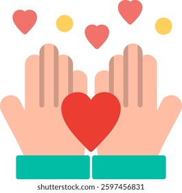 Heart Flat Illustration Vector Design