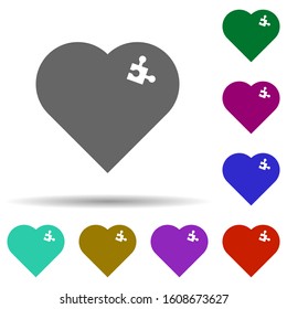 Heart flat in multi color style icon. Simple glyph, flat vector of heart icons for ui and ux, website or mobile application