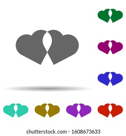 Heart flat in multi color style icon. Simple glyph, flat vector of heart icons for ui and ux, website or mobile application