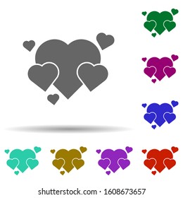 Heart flat in multi color style icon. Simple glyph, flat vector of heart icons for ui and ux, website or mobile application