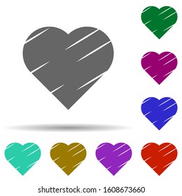 Heart flat in multi color style icon. Simple glyph, flat vector of heart icons for ui and ux, website or mobile application