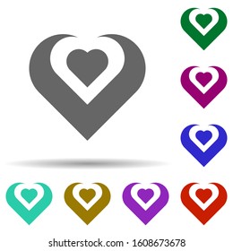 Heart flat in multi color style icon. Simple glyph, flat vector of heart icons for ui and ux, website or mobile application