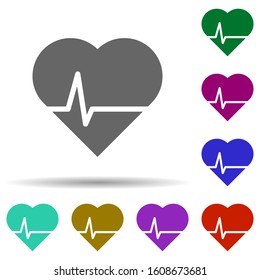 Heart flat in multi color style icon. Simple glyph, flat vector of heart icons for ui and ux, website or mobile application