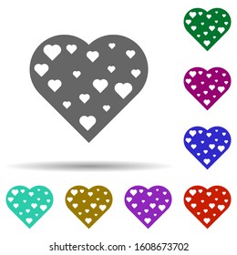 Heart flat in multi color style icon. Simple glyph, flat vector of heart icons for ui and ux, website or mobile application