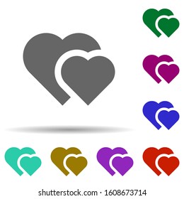 Heart flat in multi color style icon. Simple glyph, flat vector of heart icons for ui and ux, website or mobile application