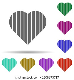 Heart flat in multi color style icon. Simple glyph, flat vector of heart icons for ui and ux, website or mobile application
