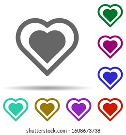 Heart flat in multi color style icon. Simple glyph, flat vector of heart icons for ui and ux, website or mobile application