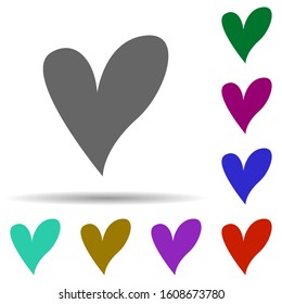 Heart flat in multi color style icon. Simple glyph, flat vector of heart icons for ui and ux, website or mobile application