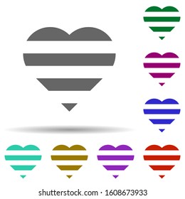 Heart flat in multi color style icon. Simple glyph, flat vector of heart icons for ui and ux, website or mobile application