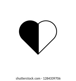 heart flat, outline icon. Element of Valentine's Day icon for mobile concept and web apps. Detailed heart flat, outline icon can be used for web and mobile