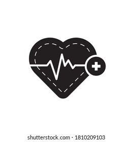 heart, flat solid health icon 