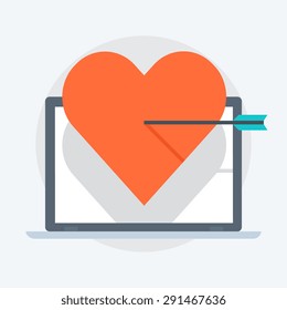 Heart flat style, colorful, vector icon for info graphics, websites, mobile and print media.