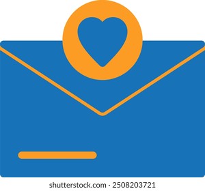 Heart Flat Two Color Vector Icon Design
