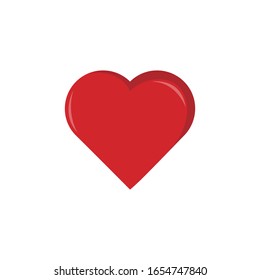 Heart flat vector design isolated on white background