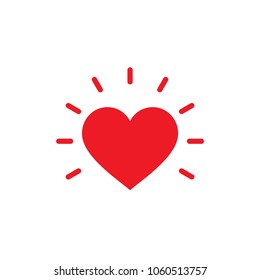 Heart flat vector icon. Love flat vector icon