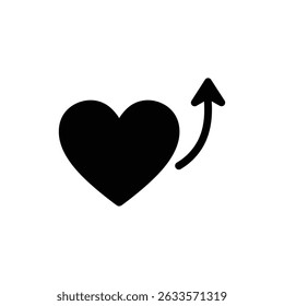 Heart Floating Up Letting Go Icon for Emotional Release and Freedom