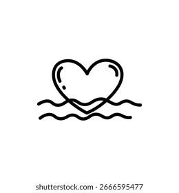 Heart Floating on Water Representing Peace and Emotional Balance