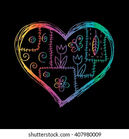 heart and floral