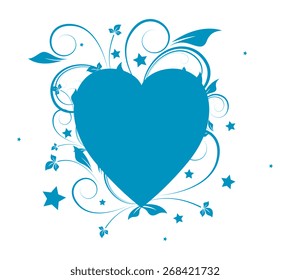 Heart Floral Banner Vector
