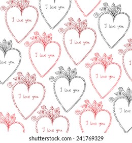 Heart and floral design, Hand Drawn Illustration