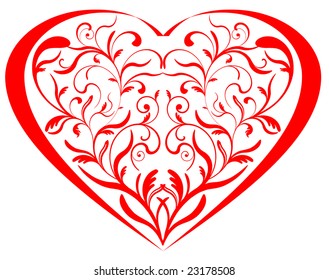 Heart with floral design inside