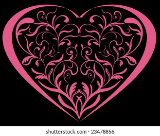 Heart with floral design inside