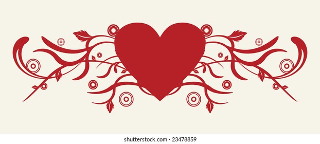 Heart with floral design vector