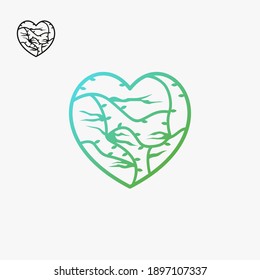 Heart floral design vector template
