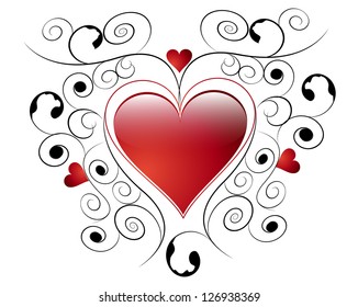Heart with floral elements