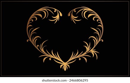 Heart Floral frame, image Decorative heart vintage frame stock illustration.eps
