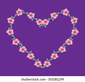 Heart floral frame vector object
