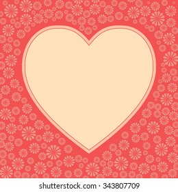 Heart floral frame whit emty space for text.  illustration.