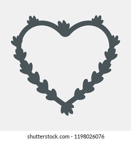 Heart floral lavender frame quality vector illustration cut