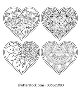 Heart with floral Mandala. Vintage decorative elements. Oriental pattern, vector illustration. Islam, Arabic, Indian, turkish, pakistan, chinese, ottoman motifs