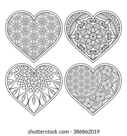 Heart with floral Mandala. Vintage decorative elements. Oriental pattern, vector illustration. Islam, Arabic, Indian, turkish, pakistan, chinese, ottoman motifs