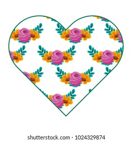 heart floral ornament pattern delicate seamless flower leaves
