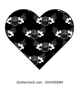 heart floral ornament pattern delicate seamless flower leaves