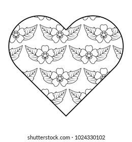 heart floral ornament pattern delicate seamless flower leaves