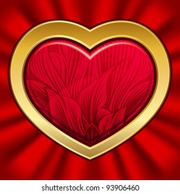 Heart with floral pattern on Valentine`s Day. Eps10