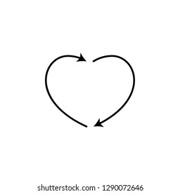 heart flow icon. Element of Valentine's Day icon for mobile concept and web apps. Detailed heart flow icon can be used for web and mobile