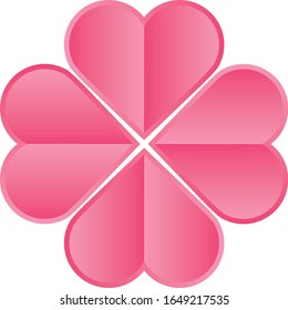 corazón como vector floral 3D para plantilla o icono para producto, símbolo. color rosa listo