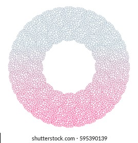 Heart flower bush pattern circle shape design pink purple gradients color illustration isolated on white background with copy space, vector eps10