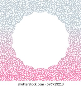 Heart flower bush pattern circle shape design pink purple gradients color illustration isolated on white background with copy space, vector eps10
