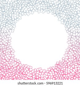Heart flower bush pattern circle shape design pink purple gradients color illustration isolated on white background with copy space, vector eps10
